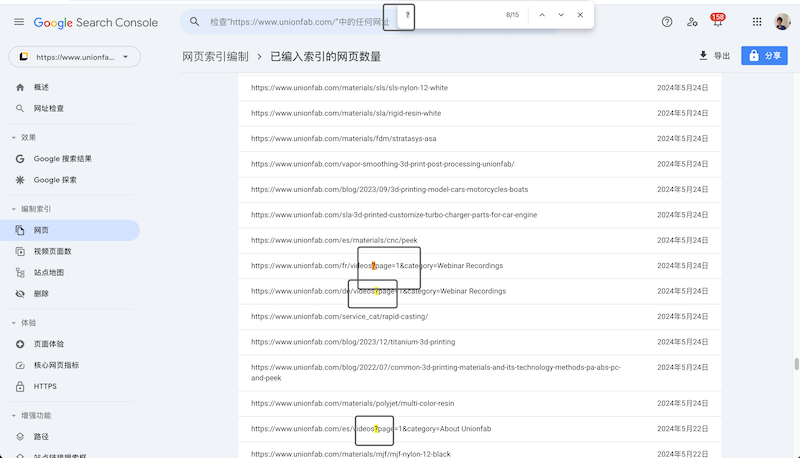 tap cmd/ctrl-f to find '?' of link items